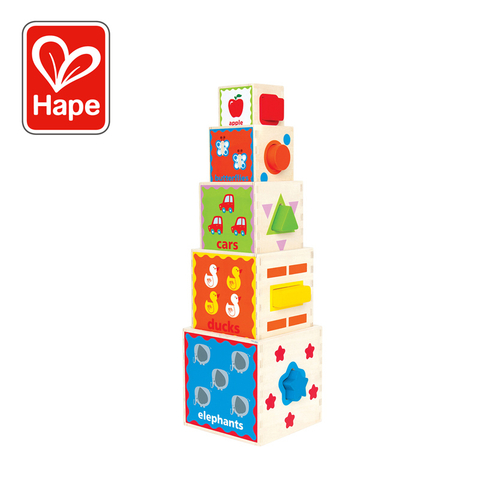 खेल के हेप पिरामिड | बच्चों के लिए रंगीन शैक्षिक घोंसले स्टेकर ब्लॉक, 18 महीने +