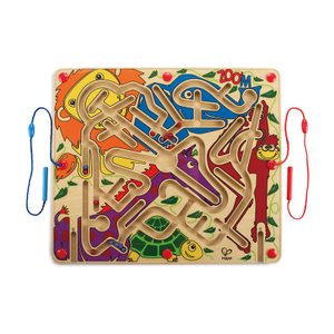 Hape Zoo’m मैग्नेटिक वुडन बीड भूलभुलैया पहेली | बच्चों के लिए टिकाऊ दो खिलाड़ी लकड़ी की पहेली खिलौना, मज़ा भरा यात्रा मनोरंजन